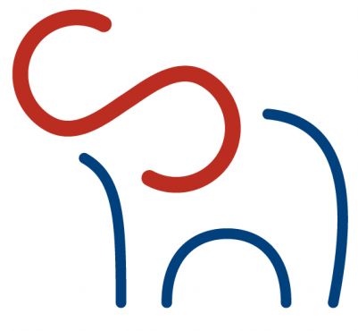 Stilisierter Elefant aus den Buchstaben A und S für Armin Schobloch